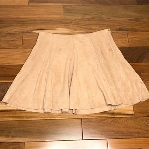 Suede mini skirt